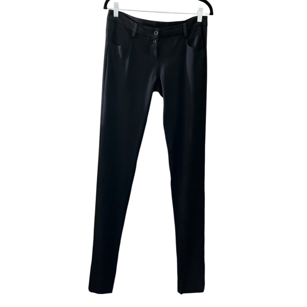 Patrizia Pepe Firenze low rise button fly lightweight wool blend slim pants